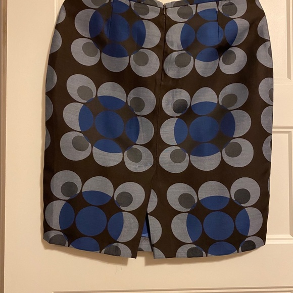 Caroline Biss skirt,  Blue/Brown/ Grey Geometric design - Picture 3 of 5